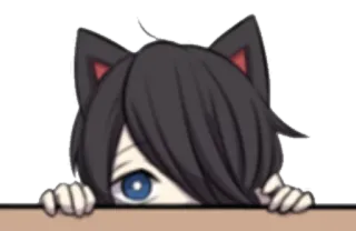 🙊 кошачьи ушки, аниме, манга, мультфильм, милый, каваий whatsapp sticker