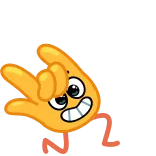 🤟 ręka, kreskówka, postać, emoji, czad, zabawa telegram sticker