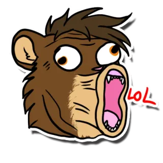 😂 LOL ours, dessin animé, lol, drôle, mème, choqué whatsapp sticker