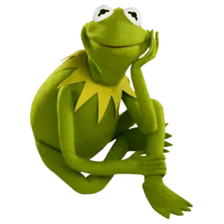 😃 Kermit kermit the frog, muppets, frog, green, puppet, thinking telegram sticker