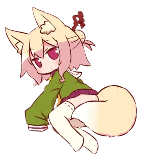 ❤️ Аниме, Девушка-лиса, Милый, Каваий, Чиби, Манга, Иллюстрация telegram sticker