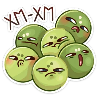 🤔 XM-XM Emoji, Vert, Cercle, Expression, Dessin animé, Autocollant whatsapp sticker