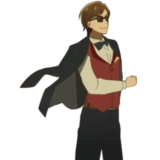 😎 Аниме, Персонаж, Костюм, Очки, Мультфильм telegram sticker