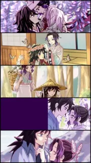 ⭐ Giyu Tomioka, Shinobu Kocho Demon Slayer anime, romance, couple, Giyu Tomioka, Shinobu Kocho, Demon Slayer whatsapp sticker