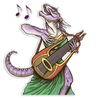 🎻 naga, manusia kadal, musik, lira, penyair telegram sticker