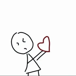 💌 человечек, сердце, любовь, грустный, мультик telegram sticker