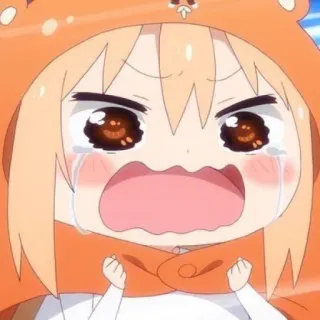 🍊 anime, crying, sad, girl, orange, hoodie telegram sticker