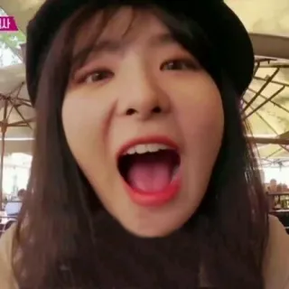 💘 싸 mujer, coreana, cara, persona, sombrero, boca abierta telegram sticker