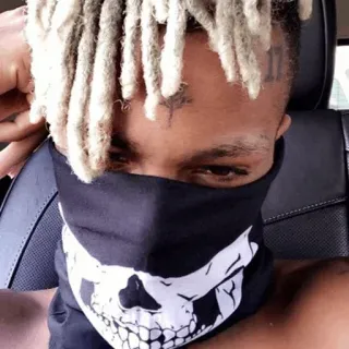 😐 XXXTentacion XXXTentacion, Rappeur, Musique, Crâne, Bandana telegram sticker