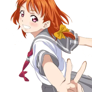 👌 Anime, Mädchen, Charakter, Süß, Kawaii, Schulmädchen, Friedenszeichen telegram sticker