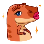 😘 dinosaur, t-rex, cartoon, animal, sticker telegram sticker