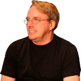 😬 Linus Torvalds Linus Torvalds, Programmierer, Linux, Software, Technologie telegram sticker