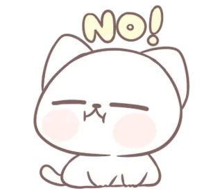 ⭐ NO! 猫, 可爱, 动物, 不, 抗议 whatsapp sticker