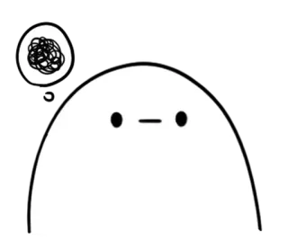 🥚 Desenho animado, Pensando, Expressão, Blob, Confuso telegram sticker