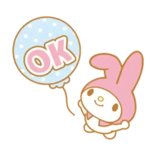 ✳️ My Melody OK มายเมโลดี้, ซานริโอ้, น่ารัก, คาวาอิ, ลูกโป่ง telegram sticker