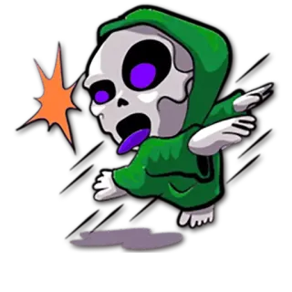 💫 해골, 후드티, 만화, 캐릭터, 유령, 웃긴, 할로윈 telegram sticker
