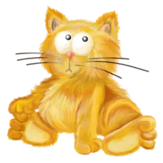 👀 kat, cartoon, dier, oranje, schattig whatsapp sticker
