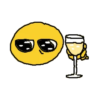 😞 Emoji, Vinho, Bebida, Copo, Engraçado, Fofo telegram sticker