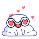 😍 wolk, liefde, hart, schattig, emoji telegram sticker