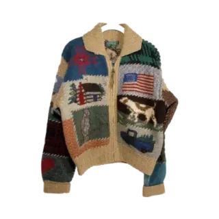 🤩 veste, vêtement, patchwork, tricot, mode, drapeau américain telegram sticker