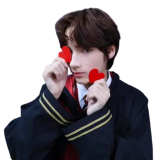 💕 HueningKai, K-pop, amour, coeurs, portrait telegram sticker