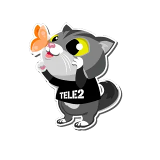 🙆 TELE2 kucing, kupu-kupu, stiker, Tele2 whatsapp sticker