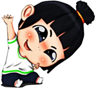 🙋 Cartoon, Mädchen, Süß, Anime, Fröhlich telegram sticker