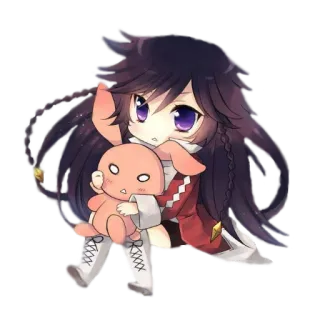 😟 Chibi, Anime, Niedlich, Cartoon, Puppe, Illustration telegram sticker