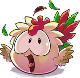 🐔 pollo, uccello, animale, divertente, carino, cartone animato telegram sticker