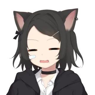 😐 Anime, Mèo gái, Phim hoạt hình, Nhân vật, Sticker telegram sticker