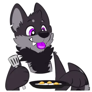 👨‍🍳 Desenho animado, Furry, Cozinha, Ovos, Antropomórfico, Animal telegram sticker