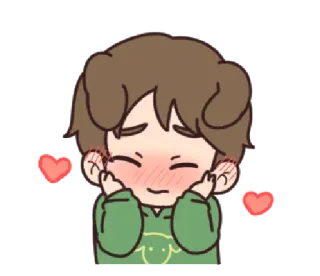 😳 cute, boy, hearts, blush, cartoon, love, adorable telegram sticker