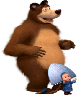😁 Masha and Bear Masha and the Bear kartun, Masha, Beruang, karakter, anak-anak, animasi telegram sticker