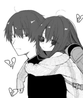 ❣️ anime, couple, love, hug, manga, kawaii telegram sticker