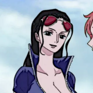 📜 Nico Robin One Piece 妮可·罗宾, 动漫, 海贼王, 角色, 女性, 太阳镜 telegram sticker
