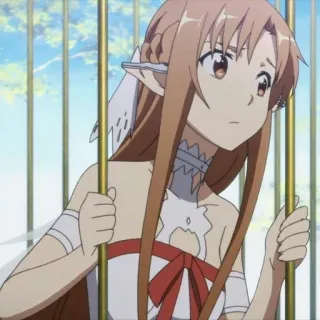 🖤 Asuna Yuuki Sword Art Online 애니메이션, 엘프, 슬픈, 캐릭터, 아스나, 소드 아트 온라인 telegram sticker