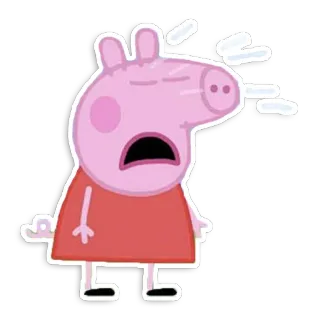 😭 Peppa Pig Cartoon, Varken, Huilend, Verdrietig, Peppa telegram sticker