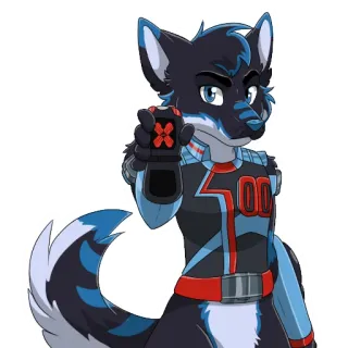 ❌ Anthro, Wolf, Furry, Charakter, Illustration telegram sticker
