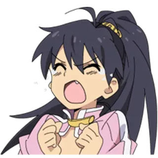 😢 anime, garota, animada, alegre, mangá, desenho animado whatsapp sticker
