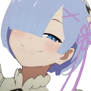 😏 Rem Re:Zero − Starting Life in Another World anime, character, cute, fanart telegram sticker