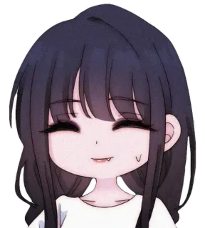 😅 anime, dibujos animados, sticker, chica, sonrisa whatsapp sticker