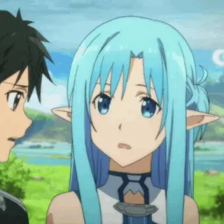❄️ Asuna Sword Art Online アニメ, エルフ, アスナ, ソードアート・オンライン, ファンタジー, キャラクター, 女性 telegram sticker