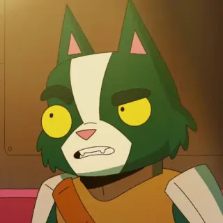 🤨 Gary Goodspeed Final Space animé, personnage, science-fiction, alien félin, space opera whatsapp sticker