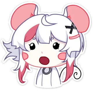 😳 anime, lindo, dibujos animados, ratón, orejas, kawaii telegram sticker
