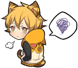 🌀 애니메이션, 고양이, 귀여운, 치비, 만화, 카와이, 슬픈 telegram sticker