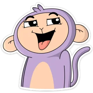 😮 Affe, Cartoon, Tier, süß, spielerisch, Aufkleber telegram sticker