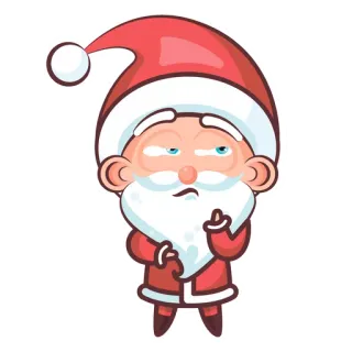 😞 Santa Claus Weihnachtsmann, Weihnachten, Cartoon, Stinkefinger, beleidigend telegram sticker