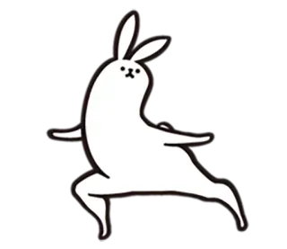 💃 lapin, animal, dessin animé, mignon, blanc, lapinou, illustration whatsapp sticker