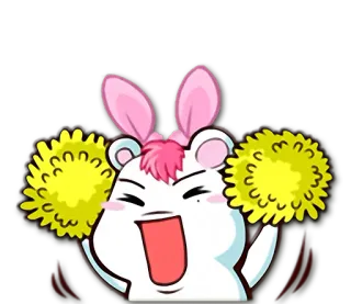 💃 Hámster, Animación, Lindo, Animal, Dibujos animados, Pompones whatsapp sticker