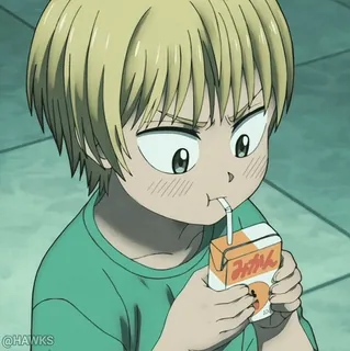 🧃 みかん anime, child, juice box, drinking, orange juice, cartoon whatsapp sticker